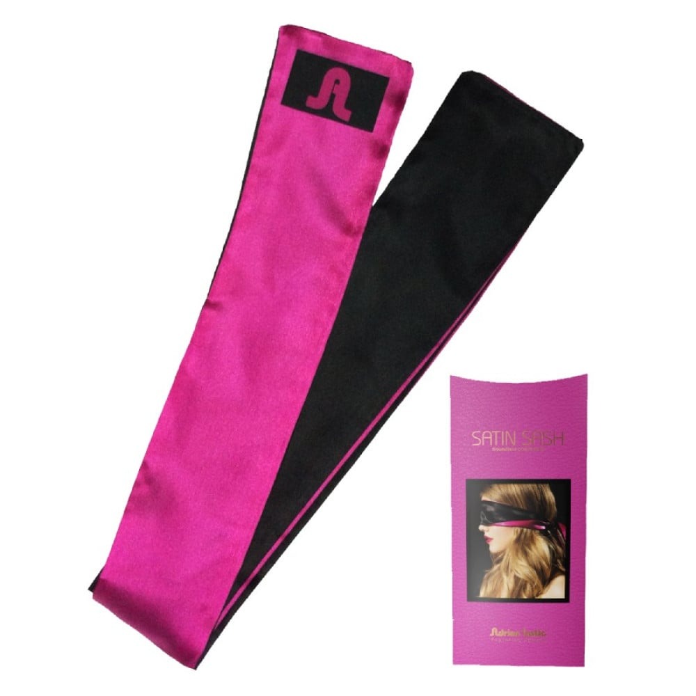 Пов'язка із сатину на очі Adrien Lastic Satin Sash чорно-рожева - Зображення 2