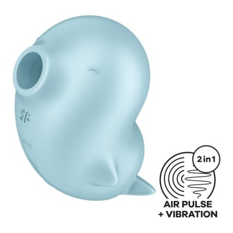 Вакуумний стимулятор Satisfyer Sassy Seal з вібрацією, блакитний, 9.5 см