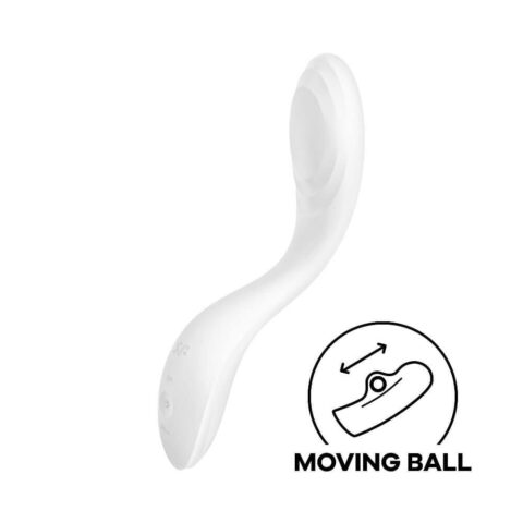 Вібратор із рухомою кулькою Satisfyer Rrrolling Pleasure для точкової стимуляції точки G, білий