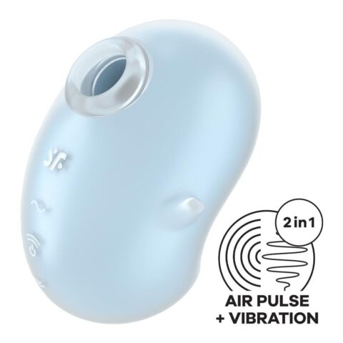 Вібратор вакуумний стимулятор Satisfyer Cutie Ghost блакитний, 9.1 см