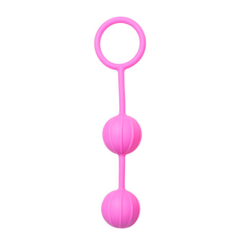 Вагінальні кульки Easytoys Vertical Ribbed Geisha рожеві