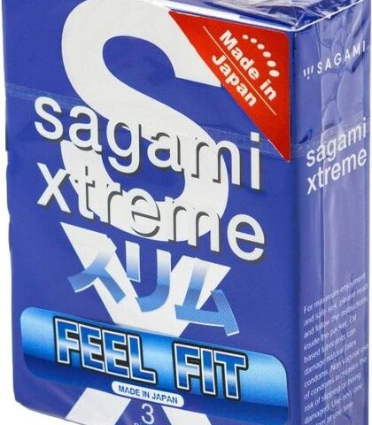 Презервативи анатомічні із натурального латексу Sagami Xtreme Feel Fit, 3 шт